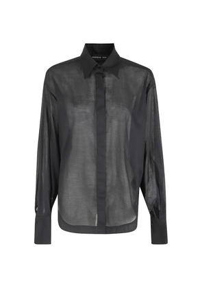 Federica Tosi sheer long-sleeve shirt - Black