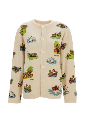 BODE beaded camp cardigan - Neutrals