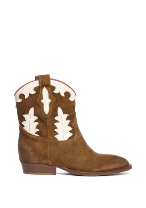 Gisel Moire Guinea suede boots - Brown
