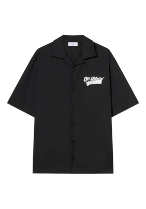 Off-White tape logo bowling shirt - Black