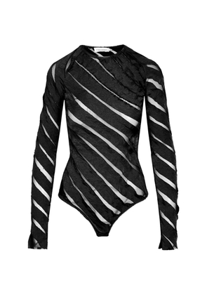 Ioana Ciolacu spiral sheer-panel bodysuit - Black