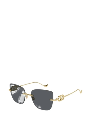 VALENTINO GARAVANI EYEWEAR rimless logo-detail sunglasses - Gold