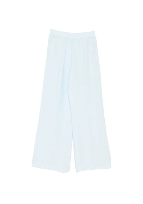 120% Lino elasticated-waist wide-leg trousers - Blue