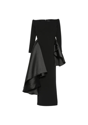 Solace London Kiana off-shoulder draped-detail maxi dress - Black