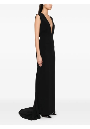Solace London Althea plunging V-neck sleeveless maxi dress - Black