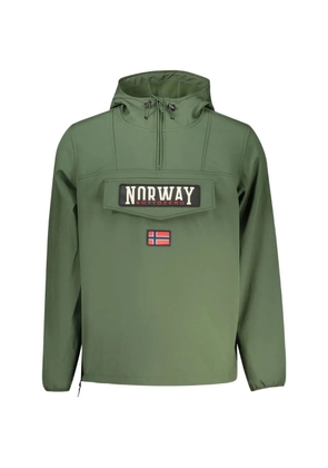 Norwegian Rain logo-patch hooded jacket - Green