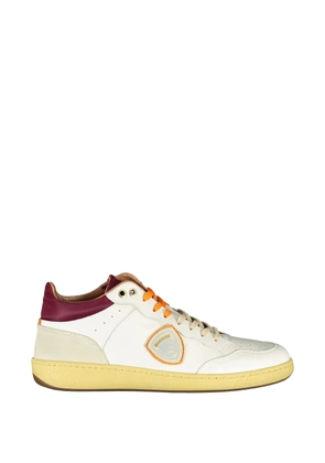 Blauer perforated panelled sneakers - White