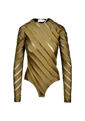 Ioana Ciolacu spiral bodysuit - Green