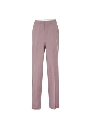 Tagliatore straight-leg linen trousers - Pink