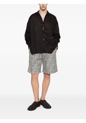 kang pleated distressed shorts - Grey
