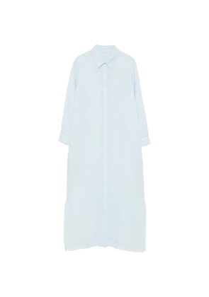 120% Lino long-line button-up maxi dress - Blue