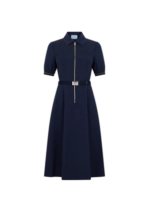 Prada belted zip-fastening midi dress - Blue