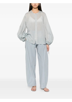 Roberto Collina striped balloon-sleeve shirts - Blue