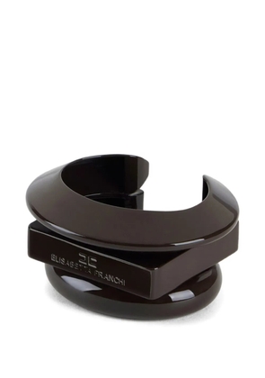 Elisabetta Franchi lacquered geometric cuff bracelet - Brown