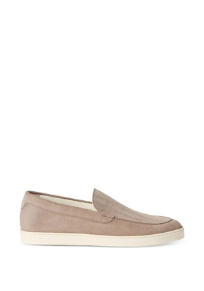 Brunello Cucinelli chevron-effect suede loafer sneakers - Brown