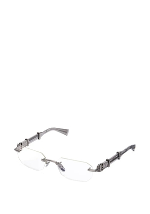 Balmain Eyewear geometric-frame rimless glasses - Silver