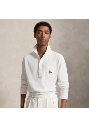 Classic Fit Embroidered Mesh Polo Shirt