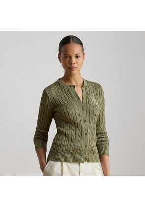 Cable-Knit Cotton-Blend Cardigan