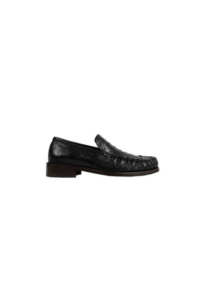 Ostrich-printed Leather Loafers