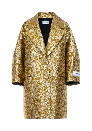 DES_PHEMMES Floral Jacquard Longline Cocoon Coat - Moda Operandi