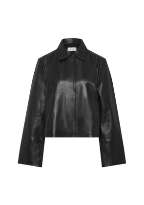 St. Agni Minimal Boxy Leather Jacket - Moda Operandi