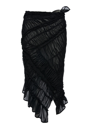 Magda Butrym Gathered Cotton Midi Skirt - Moda Operandi