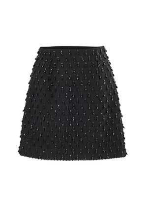Carolina Herrera Embellished Bi-Stretch Wool Tailored Mini Skirt - Moda Operandi