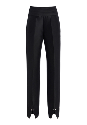 Brandon Maxwell The Beatrix  Cufflink-Detailed Wool-Silk Straight-Leg Pants - Moda Operandi