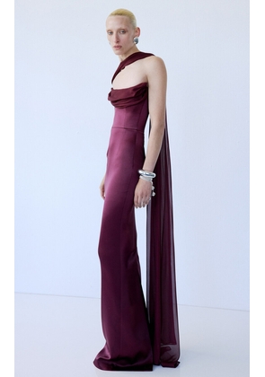 The New Arrivals Ilkyaz Ozel Julietta Draped Evening Gown - Moda Operandi