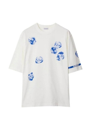 Burberry Rose Print Cotton Jersey T-Shirt