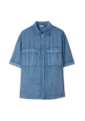 Burberry Short-Sleeved EKD Logo Linen Shirt