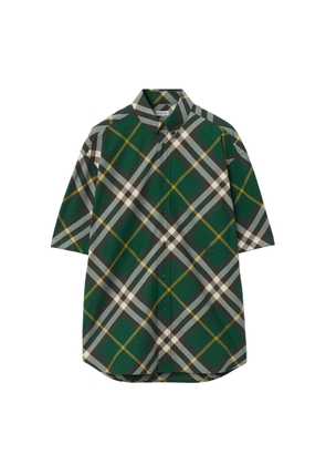 Burberry Logo-Embroidered Plaid Shirt