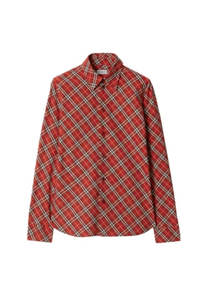 Burberry Check Cotton Cropped Shirt
