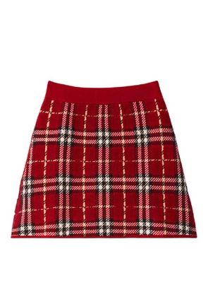 Burberry Kids Lorreta Check Wool Skirt
