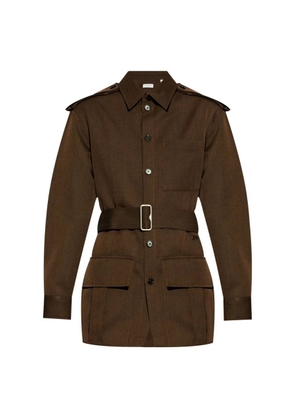 Burberry Belted Button-Up Overshirt