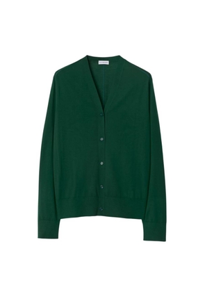 Burberry V-Neck Wool Knit Cardigan