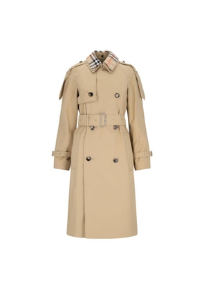 Burberry Long Gabardine Belted Trench Coat