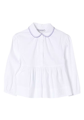 Burberry Kids Lauren Cotton Poplin Peplum Blouse