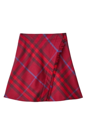 Burberry Kids Ria Wool Plaid-Check Skirt