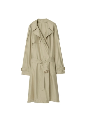 Burberry Long Silk Belted Trench Coat