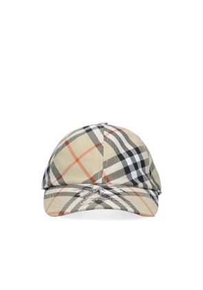 Burberry Equestrian Knight-Applique Checked Baseball Cap