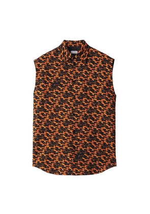 Burberry Abstract-Print Wool Sleeveless Shirt