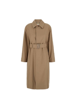 Burberry Gabardine Belted Cotton Trench Coat