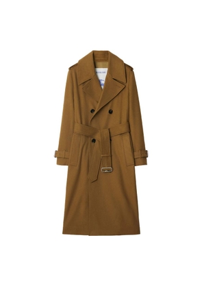 Burberry Womens Belted Cashmere Trench Coat