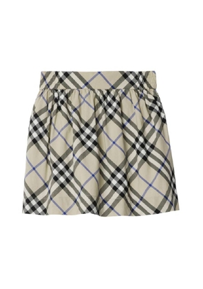 Burberry Girls Vintage Check Pattern Pleated Cotton Skirt