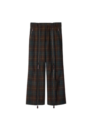 Burberry Check Virgin Wool Zip Trousers