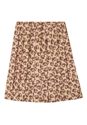 Burberry Paisley Print Pleated Midi Skirt