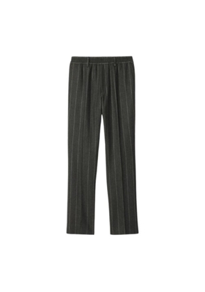 Burberry Mens Pinstriped Wool Tailored Trousers
