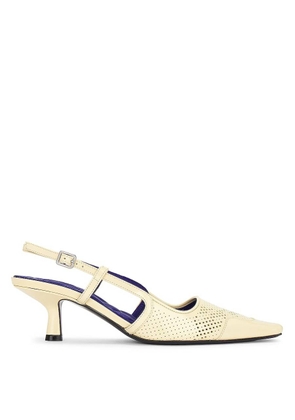 Burberry Chisel Leather Slingback Pumps