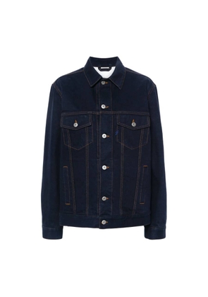 Burberry Womens Indigo Blue Logo-Patch Denim Jacket